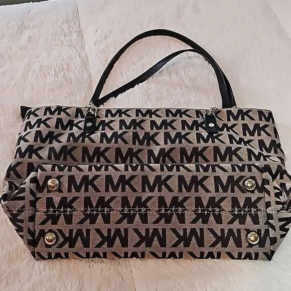 Michael Kors Leather-Trimmed Canvas Tote. Excellent Condition!